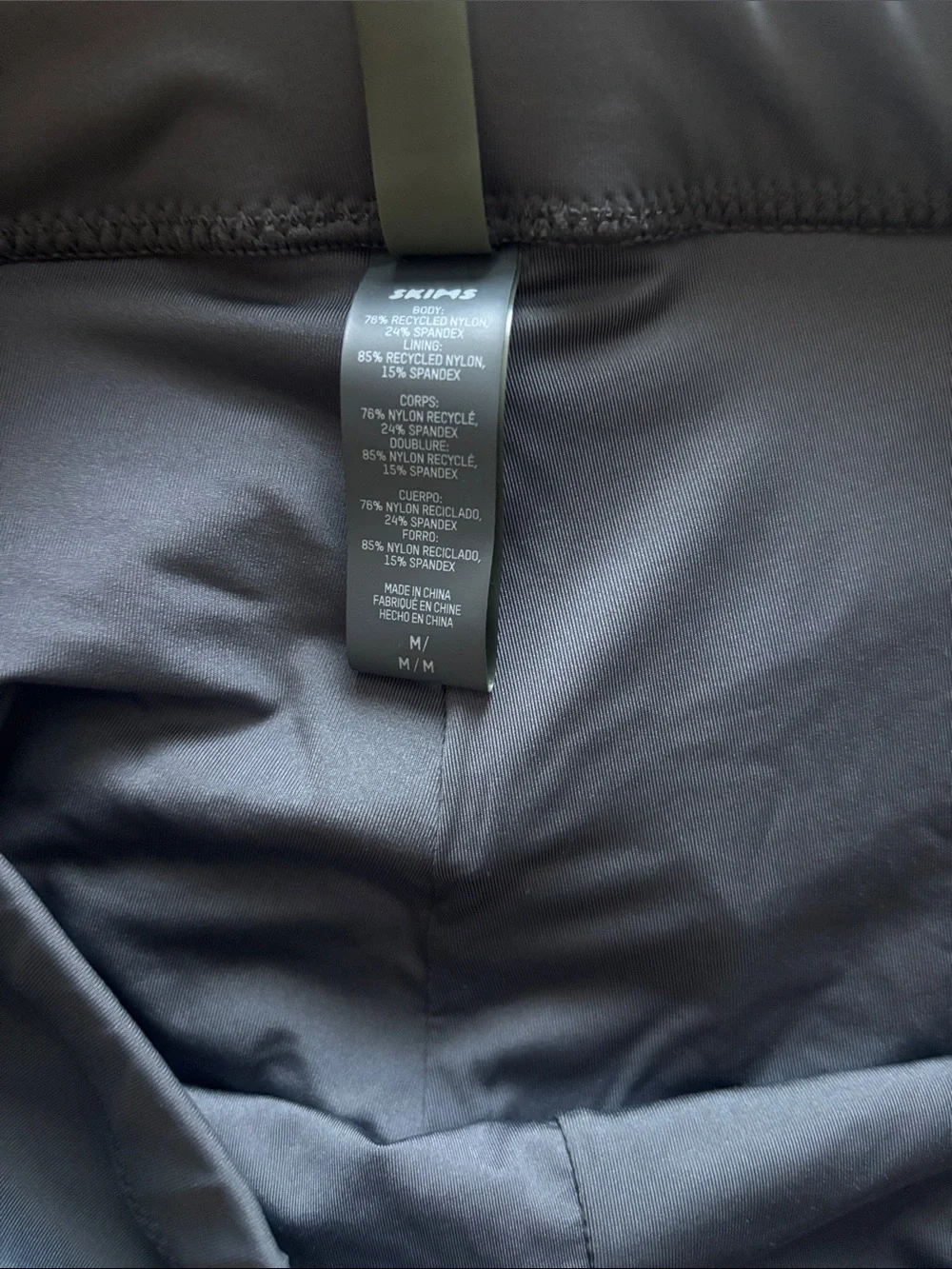 SKIMS Recycled Swim Mid Waist Gunmetal Grey Short